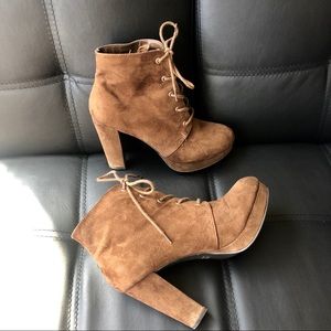 Faux Suede Heeled Booties